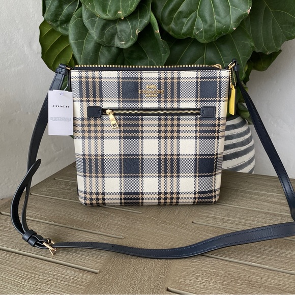 Last 1‼️ NWT Coach Rowan File Bag Crossbody With Garden Plaid Print C8587 - Picture 11 of 11